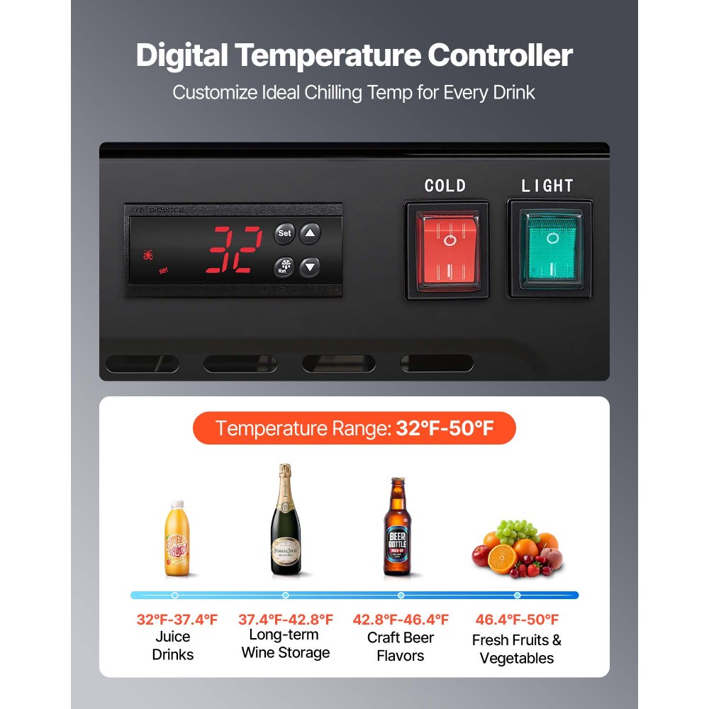 VEVOR Commercial Merchandiser Refrigerator, 54.3 Cu.Ft / 1538L Upright Beverage Cooler, 3 Glass Door Display Refrigerator with Customizable Lightbox, 12 Adjustable Shelves, Soft LED Lighting & Casters