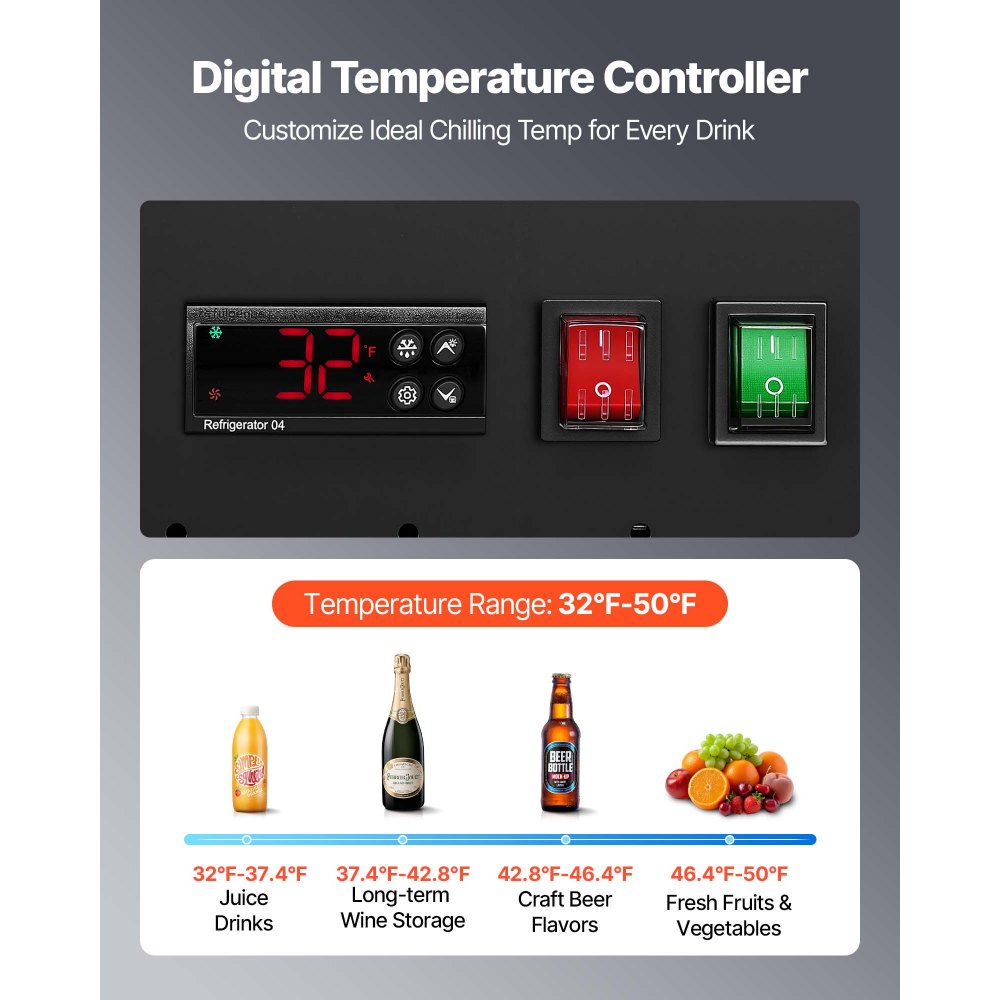 VEVOR Commercial Merchandiser Refrigerator, 29.3 Cu.Ft / 830L Upright Beverage Cooler, 2 Glass Door Display Refrigerator with 8 Adjustable Shelves, Soft LED Light & Casters for Bars Shops Supermarkets