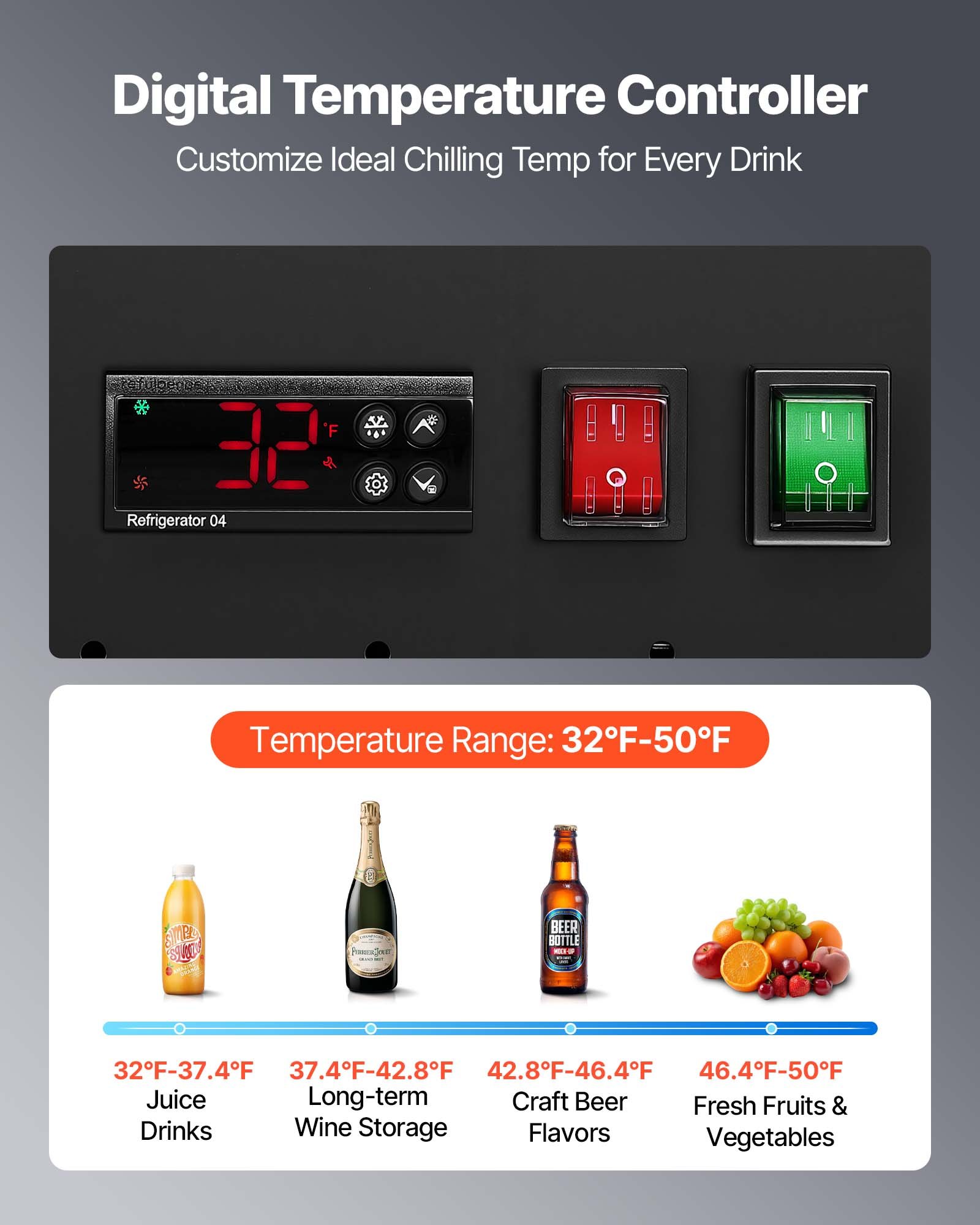 VEVOR Commercial Merchandiser Refrigerator, 29.3 Cu.Ft / 830L Upright Beverage Cooler, 2 Glass Door Display Refrigerator with 8 Adjustable Shelves, Soft LED Light & Casters for Bars Shops Supermarkets
