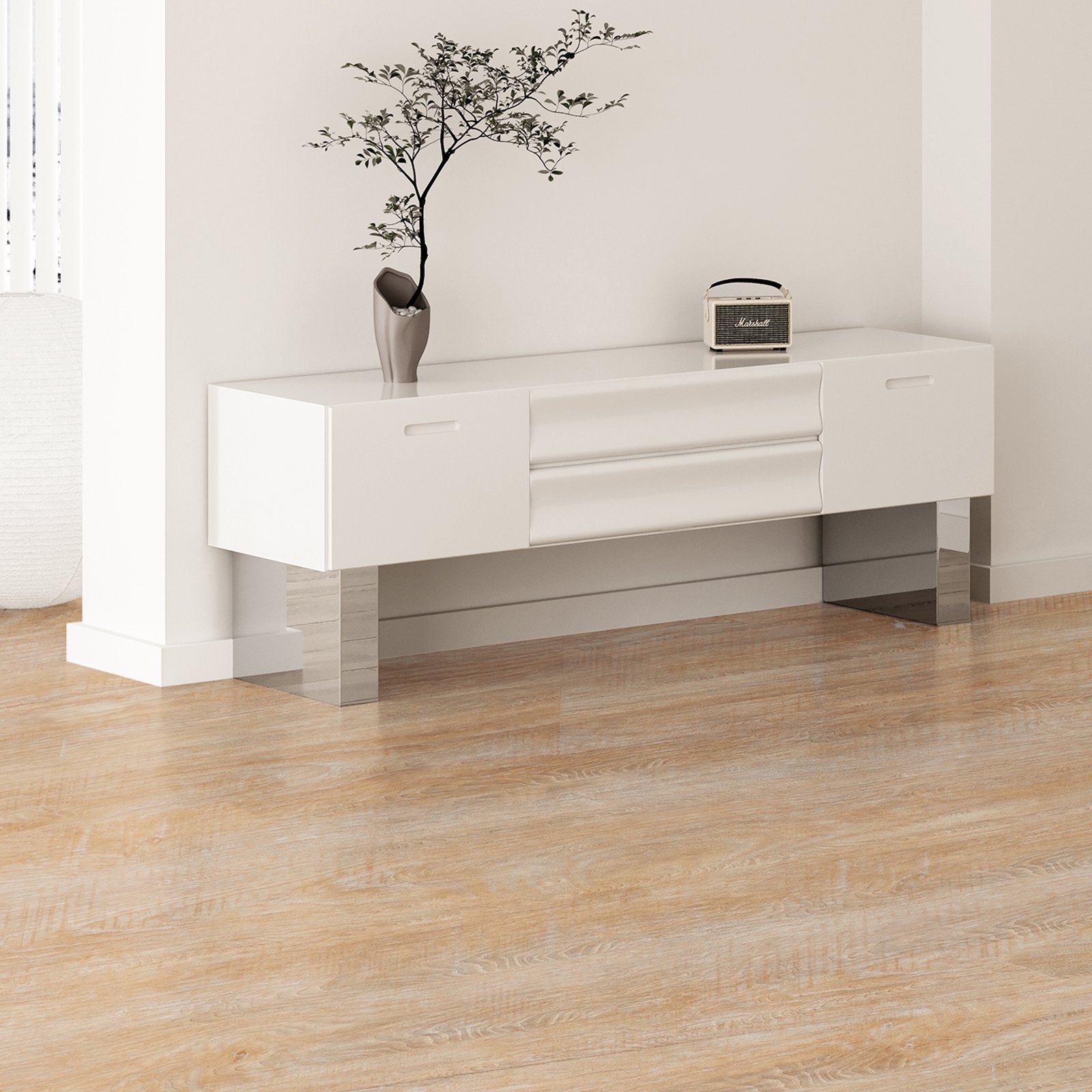 VEVOR Interlocking Vinyl Floor Tiles 1220 X 185 mm, 10 Tiles 5.5mm Thick Snap Together, Natural Wood Grain DIY Flooring for Kitchen, Dining Room, Bedrooms & Bathrooms, Easy for Home Decor