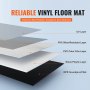 VEVOR Interlocking Vinyl Floor Tiles 48 x 7.3 inch, 10 Tiles 5.5mm Thick Snap Together, Light Gray Wood Grain DIY Flooring for Kitchen, Dining Room, Bedrooms & Bathrooms, Easy for Home Decor