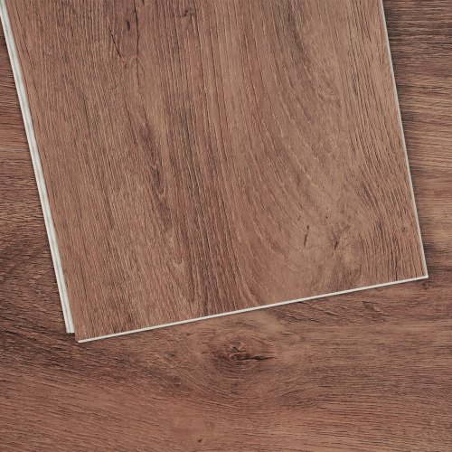VEVOR Interlocking Vinyl Floor Tiles 48 x 7.3 inch, 10 Tiles 5.5mm Thick Snap Together, Deep Brown Wood Grain DIY Flooring for Kitchen, Dining Room, Bedrooms & Bathrooms, Easy for Home Decor