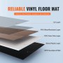 VEVOR Interlocking Vinyl Floor Tiles 48 x 7.3 inch, 10 Tiles 5.5mm Thick Snap Together, Deep Brown Wood Grain DIY Flooring for Kitchen, Dining Room, Bedrooms & Bathrooms, Easy for Home Decor
