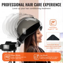 VEVOR Professional Hair Steamer 11.81-inch Hooded Ionic Hair Steamer with 2 Mode