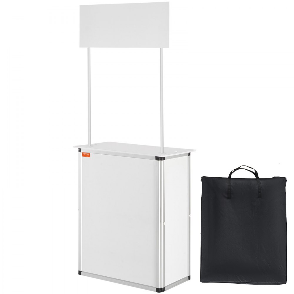 VEVOR promotion counter with signboard and black carrying bag for portable advertising displays.
