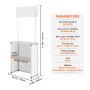 VEVOR Portable Tradeshow Podium Table, 785 x 380 x 1815 mm, Display Exhibition Counter Stand Booth Fair with Wall, Foldable Promotion Retail Bar Table Pop Up Podium with Storage Rack/Carrying Bag