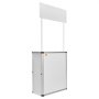 VEVOR Portable Tradeshow Podium Table, 78,5 × 38 × 181,5 cm, Display Exhibition Counter Stand Booth Fair with Wall, Foldable Promotion Retail Bar Table Pop Up Podium with Storage Rack/Carrying Bag