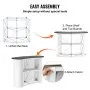 VEVOR Portable Tradeshow Podium Table, 51.18" x 18.31" x 37.4", Display Exhibition Counter Stand Booth Fair with Wall, Foldable Promotion Retail Bar Table Pop Up Podium with Storage Rack, Carrying Bag