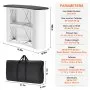 VEVOR Portable Tradeshow Podium Table, 1300 x 465 x 950 mm, Display Exhibition Counter Stand Booth Fair with Wall, Foldable Promotion Retail Bar Table Pop Up Podium with Storage Rack, Carrying Bag