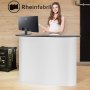 VEVOR Portable Tradeshow Podium Table, 130 × 46,5 × 95 cm, Display Exhibition Counter Stand Booth Fair with Wall, Foldable Promotion Retail Bar Table Pop Up Podium with Storage Rack, Carrying Bag