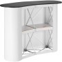 VEVOR Portable Tradeshow Podium Table, 130 × 46,5 × 95 cm, Display Exhibition Counter Stand Booth Fair with Wall, Foldable Promotion Retail Bar Table Pop Up Podium with Storage Rack, Carrying Bag