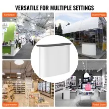 VEVOR Portable Tradeshow Podium Table, 51.18" x 18.31" x 37.4", Display Exhibition Counter Stand Booth Fair with Wall, Foldable Promotion Retail Bar Table Pop Up Podium with Storage Rack, Carrying Bag