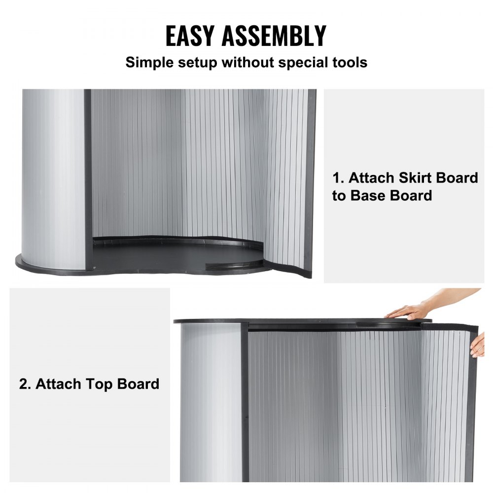 VEVOR Portable Tradeshow Podium Table, 900 x 490 x 940 mm, Display Exhibition Counter Stand Booth Fair with Wall, Foldable Promotion Retail Bar Table Pop Up Podium Counter with Carrying Bag