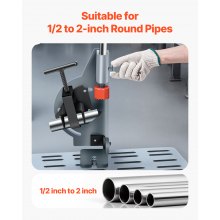 Pipe Tubing Notcher for 1/2 to 2-inch Pipes with 0 - 60° Adjustable Angle