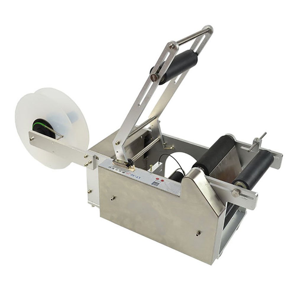 VEVOR LT-50S semi-Auto Round Bottle Labeling Machine, Adjustable Bottle Labeler PLC Control 50pcs/min, Round Tank Intelligent Digtal Display for Bottles 20-120mm