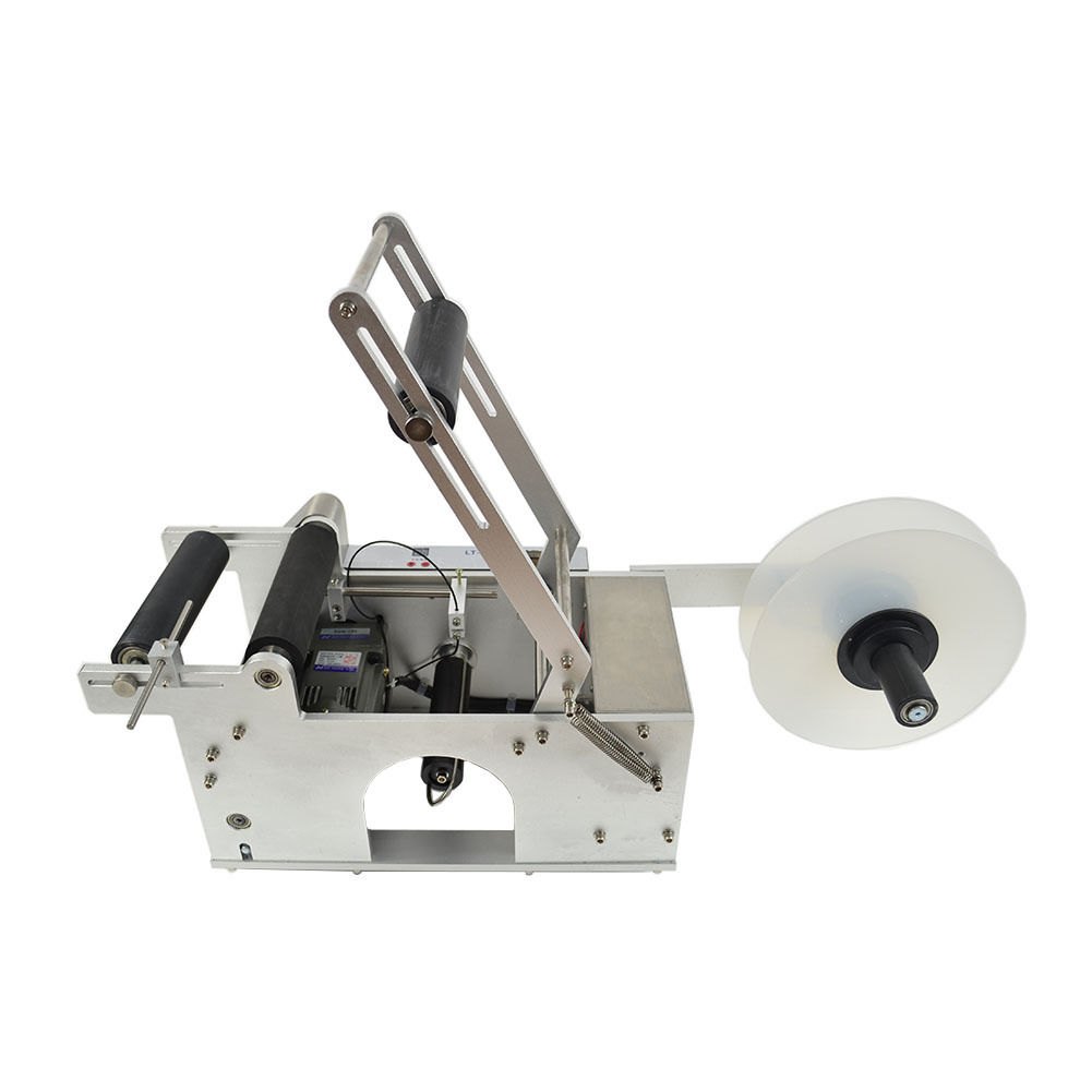 VEVOR LT-50S semi-Auto Round Bottle Labeling Machine, Adjustable Bottle Labeler PLC Control 50pcs/min, Round Tank Intelligent Digtal Display for Bottles 20-120mm