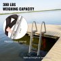 VEVOR Removable Dock Ladder with Rubber Mat, Pontoon Boat Ladder with Mounting Hardware, Swim Ladder Aluminum 3 Step, Each Step 16" x 4", 350Lbs Load, for Lake, Marine Boarding, Pool