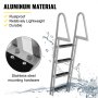 Aluminum Dock Ladder Boat Dock Ladder 4 Steps Pontoon Dock Ladder Dock Stairs