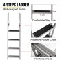 VEVOR Removable Dock Ladder with Rubber Mat, Pontoon Boat Ladder with Mounting Hardware, Swim Ladder Aluminum, Each Step 16" x 4", 350Lbs Load, for Lake, Marine Boarding, Pool