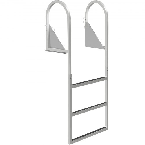 VEVOR Dock Ladders Flip Up, Dock Ladder with Rubber Mat, Swim Ladder Aluminum 3 Step, Each Step 21.5" x 1.2", 350Lbs Load, for Lake, Marine Boarding, Pool