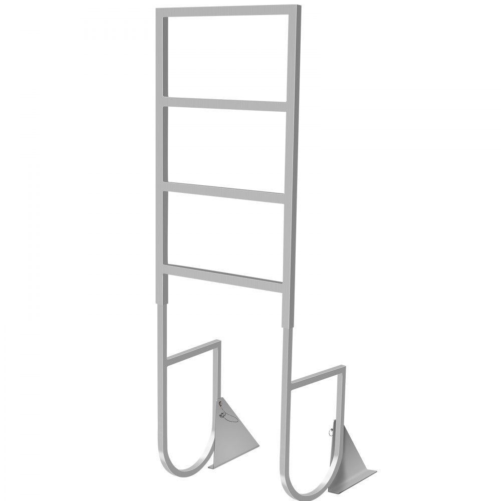 VEVOR Escaleras de muelle abatibles, escalera de muelle con alfombrilla de goma, escalera de baño de aluminio de 4 escalones, cada escalón de 21,5 pulgadas, carga de 350 libras, para lago, embarque marino, piscina
