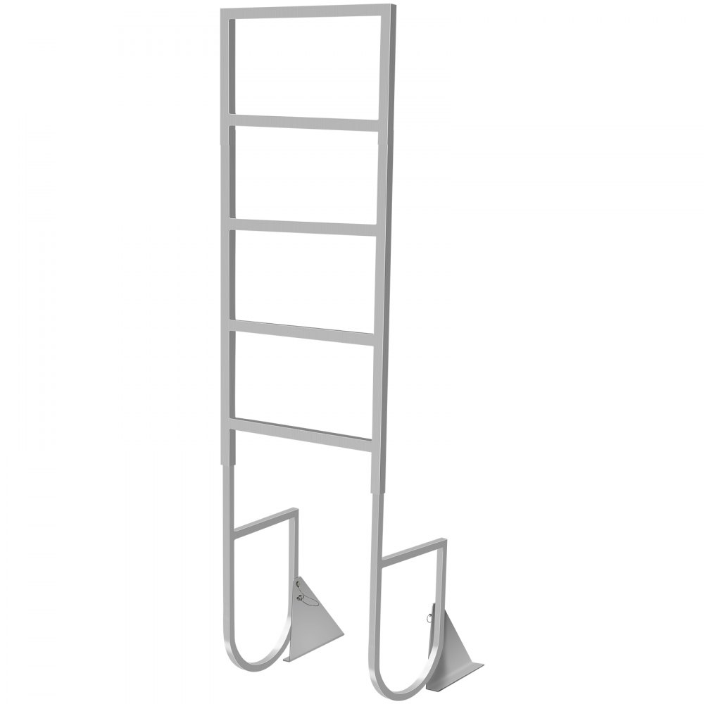 VEVOR Escaleras de muelle abatibles, escalera de muelle con alfombrilla de goma, escalera de baño de aluminio de 5 escalones, cada escalón 21.5" x 1.2", carga de 350 libras, para lago, embarque marino, piscina