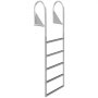 VEVOR Dock Ladders Flip Up, Dock Ladder with Rubber Mat, Swim Ladder Aluminum 5 Step, Each Step 546 x 30 mm, 160 kg Load, for Lake, Marine Boarding, Pool