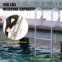 VEVOR Dock Ladders Flip Up, Dock Ladder with Rubber Mat, Swim Ladder Aluminum 5 Step, Each Step 546 x 30 mm, 160 kg Load, for Lake, Marine Boarding, Pool