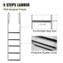 VEVOR Dock Ladders Flip Up, Dock Ladder with Rubber Mat, Swim Ladder Aluminum 5 Step, Each Step 21.5\" x 1.2\", 350Lbs Load, for Lake, Marine Boarding, Pool