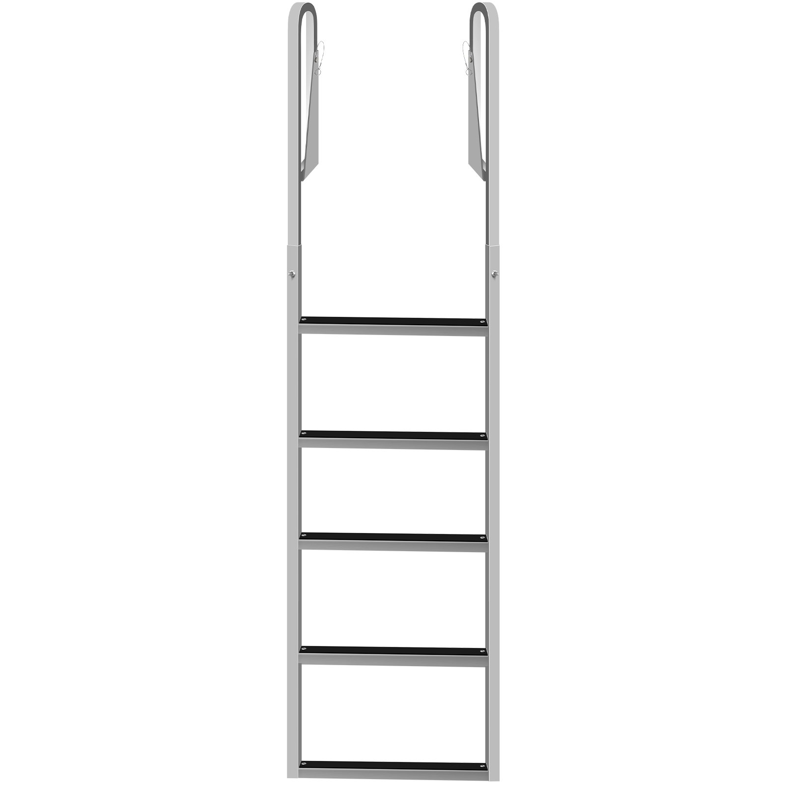 VEVOR Dock Ladders Flip Up, Dock Ladder with Rubber Mat, Swim Ladder Aluminum 5 Step, Each Step 546 x 30 mm, 160 kg Load, for Lake, Marine Boarding, Pool