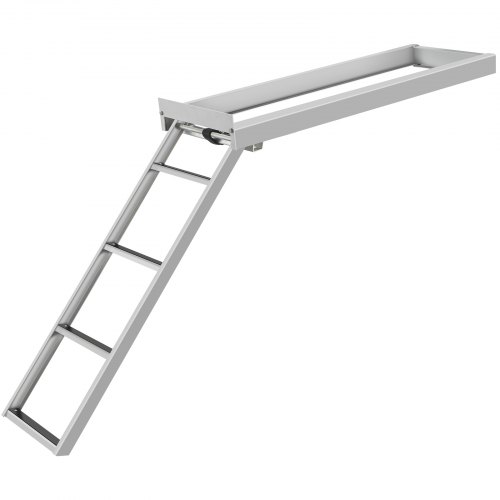 VEVOR 4 Steps Aluminum Dock Ladder, Boat Dock Ladder, 14-Inch Wide Step, Aluminum Boat Ladder Removable Dock Stairs w/ Handrails, Pontoon Boarding Dock Ladder, Stainless Steel Mounting Hardware