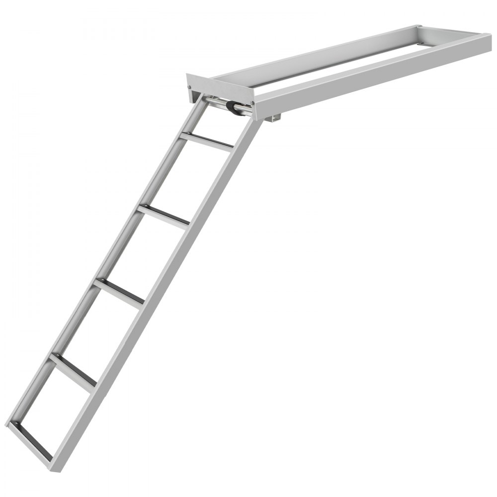 Aluminum Dock Ladder Boat Dock Ladder, 5 Steps, Pontoon Boat Ladder, Dock Stairs