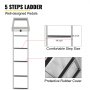 Aluminum Dock Ladder Boat Dock Ladder, 5 Steps, Pontoon Boat Ladder, Dock Stairs