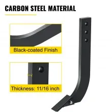 VEVOR 5pcs Box Blade Shank, 16'' Scarifier Shank, 3 Holes Box Scraper Shank, Ripper Shank with Removable Tapered Teeth and Pins, Adjustable Shanks Assembly for Replacement, Digging, Plowing