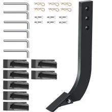 VEVOR 6pcs Box Blade Shank, 16\'\' Scarifier Shank, 3 Holes Box Scraper Shank, Ripper Shank with Removable Tapered Teeth and Pins, Adjustable Shanks Assembly for Replacement, Digging, Plowing