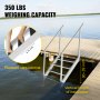 VEVOR Dock Ladder with Rubber Mat, Dock Steps 30"-39" Adjustable Height, Dock Stairs Aluminum 4 Step, Each Step 22" x 4", 500Lbs Load, for Lake, Marine Boarding, Pool