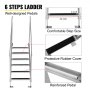 VEVOR 6 Steps Aluminum Dock Ladder, Boat Dock Ladder 22-Inch Wide Step, Aluminum Boat Ladder Removable Dock Stairs w/ Handrails, Welded Boarding Dock Ladder, Stainless Steel Mounting Hardware