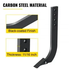 VEVOR Box Blade Shank, 18'' Scarifier Shank, 4 Holes Box Scraper Shank, Ripper Shank with Removable Tapered Teeth and Pins, Adjustable Shanks Assembly for Replacement, Digging, Plowing