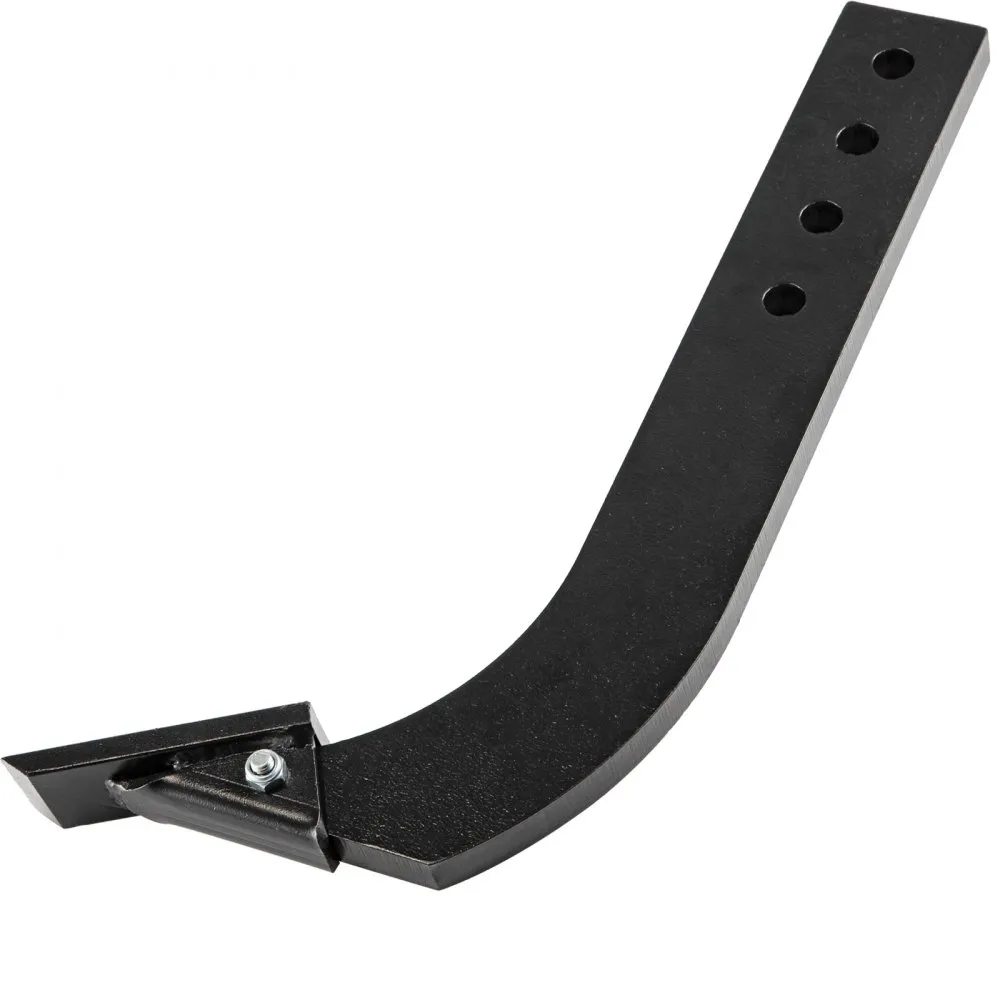 black VEVOR box blade shank with multiple mounting holes and a sharp cutting edge.