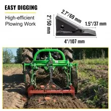 VEVOR Box Blade Shank, 18" Scarifier Shank, 4 Holes Box Scraper Shank, Ripper Shank with Removable Tapered Teeth and Pins, Adjustable Shanks Assembly for Replacement, Digging, Plowing, 4PCS