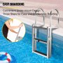 VEVOR Aluminum Dock Ladder 3-step, Boat Ladder 330lbs Weight Capacity, 21inch Step, Fixed Dock Ladder w/ Handrails and Matte Finish, Dock Lift Ladder for Dock, Pontoon, Swimming Pool