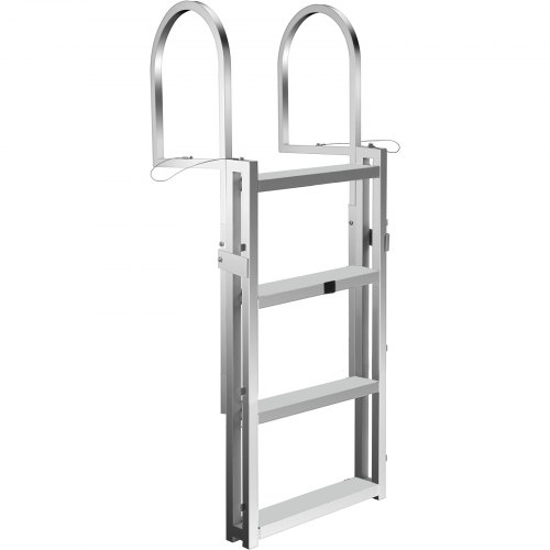 VEVOR Aluminum Dock Ladder 4-step, Boat Ladder 330lbs Weight Capacity, 21inch Step, Fixed Dock Ladder w/ Handrails and Matte Finish, Dock Lift Ladder for Dock, Pontoon, Swimming Pool