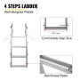 VEVOR Aluminum Dock Ladder 4-step, Boat Ladder 330lbs Weight Capacity, 21inch Step, Fixed Dock Ladder w/ Handrails and Matte Finish, Dock Lift Ladder for Dock, Pontoon, Swimming Pool