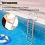 VEVOR Aluminum Dock Ladder 6-step, Boat Ladder 330lbs Weight Capacity, 21inch Step, Fixed Dock Ladder w/ Handrails and Matte Finish, Dock Lift Ladder for Dock, Pontoon, Swimming Pool