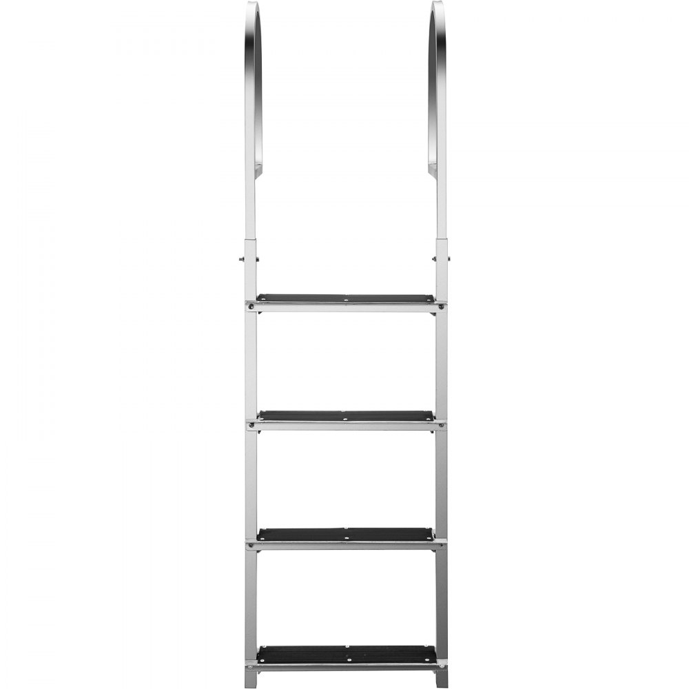VEVOR Dock Ladder with Rubber Mat, Pontoon Boat Ladder Aluminum 4 Step, Each Step 18" x 4", Swim Ladder 330Lbs Load, for Lake, Marine Boarding, Pool