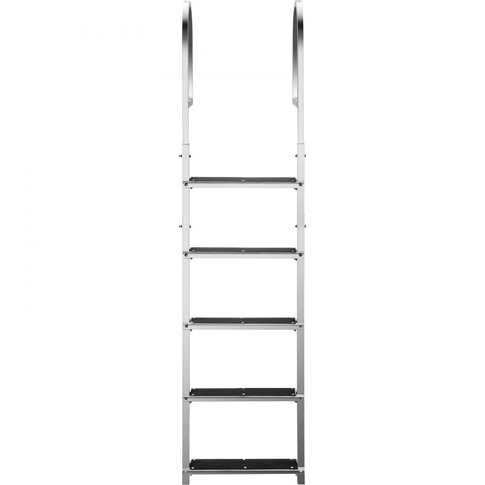 Escalera de aluminio Vevor para muelle, escalera para barco, 5 escalones, capacidad de 330 libras, escalera fija para muelle