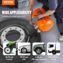 VEVOR Tire Bead Seater, 5 Gal/19L Air Tire Bead Blaster με μανόμετρο & λαβή, 145 PSI Seating Tool Inflator Tank, 85-116 PSI Operating Pressure for Car Truck ATV