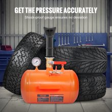 VEVOR Tire Bead Seater, 5 Gal/19L Air Tire Bead Blaster with Pressure Gauge & Handle, 145 PSI Seating Tool Inflator Tank, 85-116 PSI Operating Pressure for Car Truck ATV