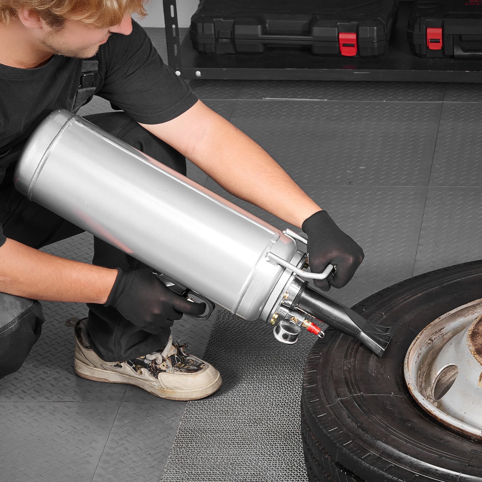 VEVOR Portable Tire Bead Seater, 2.6 Gal/10 L Air Bead Blaster, Handheld Tire Inflator Tool, 87-116 PSI Operating Pressure, Trigger Seating Inflator for Car, Compact SUV, Light Truck, E-Bike, RV, ATV