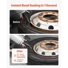 VEVOR Portable Tire Bead Seater, 1.6 Gal / 6 L Air Bead Blaster, Handheld Tire Inflator Tool, 87-116 PSI Operating Pressure, Trigger Seating Inflator for Car, Compact SUV, Light Truck, E-Bike, RV, ATV